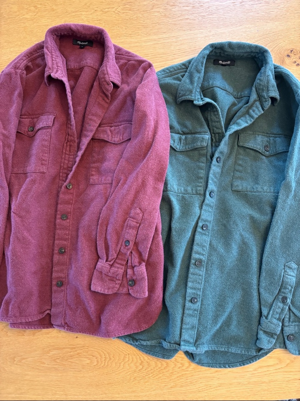 Bundle Madewell Flannel Flap Pocket Button Down Shirts 100% Cotton